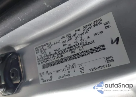 2016 Ford F-150 Xlt from USA, damaged, VIN 1FTEX1CPXGFC65726